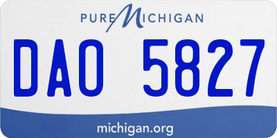 MI license plate DAO5827
