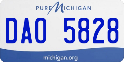 MI license plate DAO5828