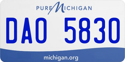MI license plate DAO5830
