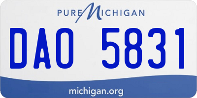 MI license plate DAO5831