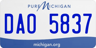 MI license plate DAO5837