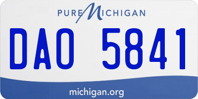 MI license plate DAO5841