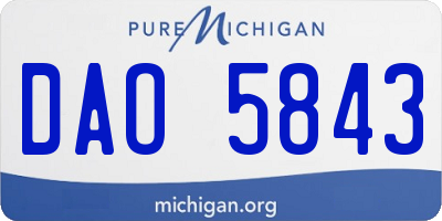 MI license plate DAO5843