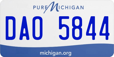 MI license plate DAO5844