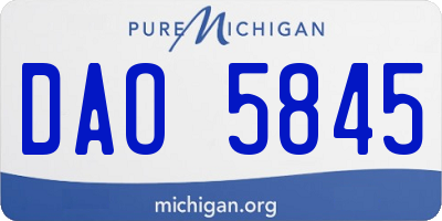 MI license plate DAO5845