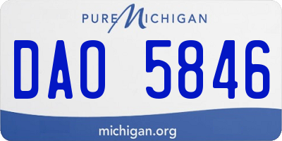 MI license plate DAO5846