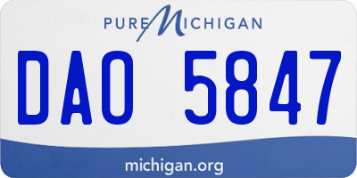 MI license plate DAO5847