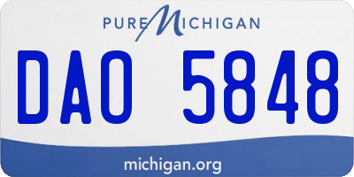 MI license plate DAO5848