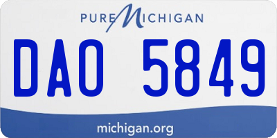 MI license plate DAO5849