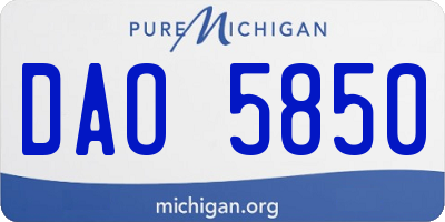 MI license plate DAO5850