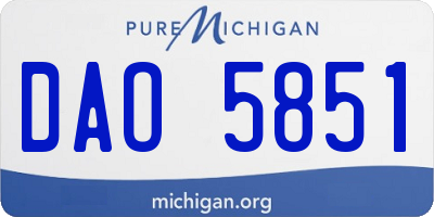 MI license plate DAO5851