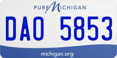 MI license plate DAO5853