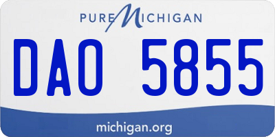MI license plate DAO5855