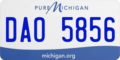 MI license plate DAO5856