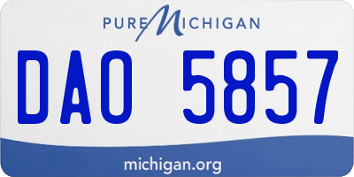 MI license plate DAO5857