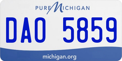 MI license plate DAO5859