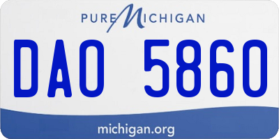 MI license plate DAO5860