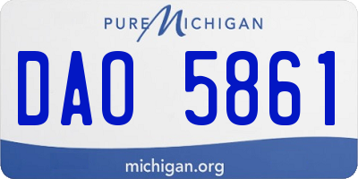 MI license plate DAO5861