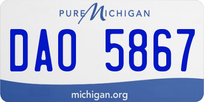 MI license plate DAO5867