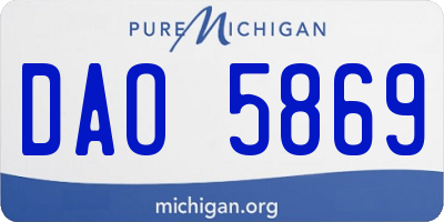 MI license plate DAO5869