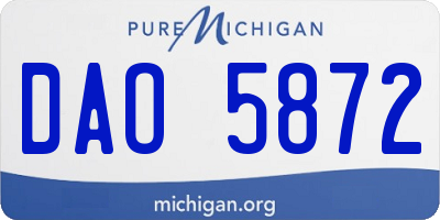 MI license plate DAO5872