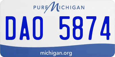MI license plate DAO5874