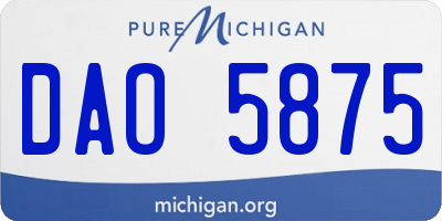 MI license plate DAO5875