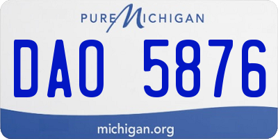 MI license plate DAO5876