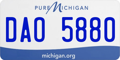 MI license plate DAO5880