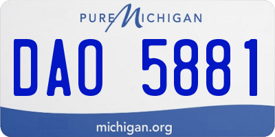 MI license plate DAO5881