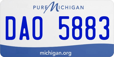 MI license plate DAO5883