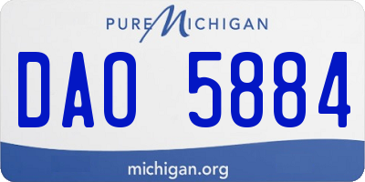 MI license plate DAO5884