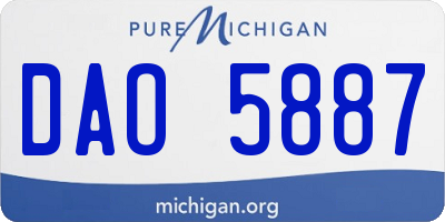 MI license plate DAO5887