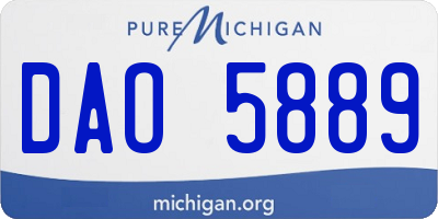 MI license plate DAO5889