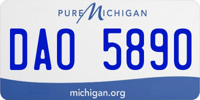 MI license plate DAO5890