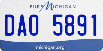 MI license plate DAO5891