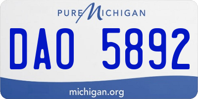 MI license plate DAO5892