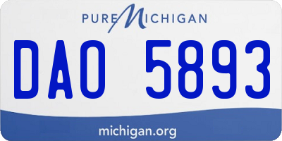 MI license plate DAO5893