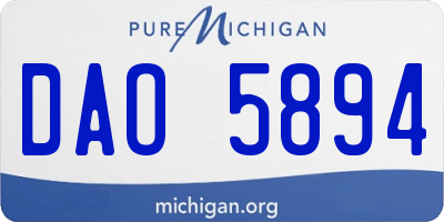 MI license plate DAO5894