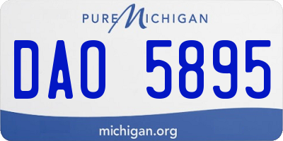 MI license plate DAO5895