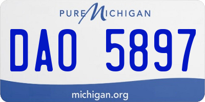 MI license plate DAO5897