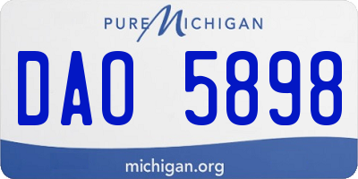 MI license plate DAO5898