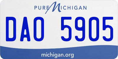 MI license plate DAO5905