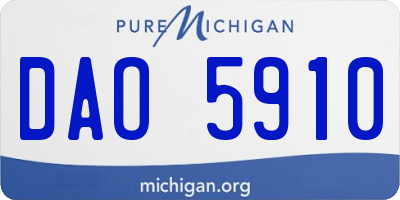 MI license plate DAO5910