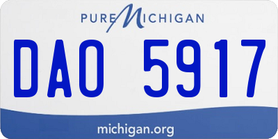 MI license plate DAO5917