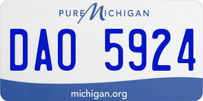 MI license plate DAO5924