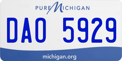 MI license plate DAO5929