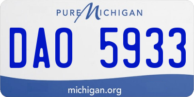 MI license plate DAO5933