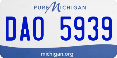 MI license plate DAO5939