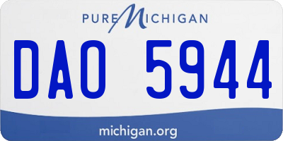 MI license plate DAO5944